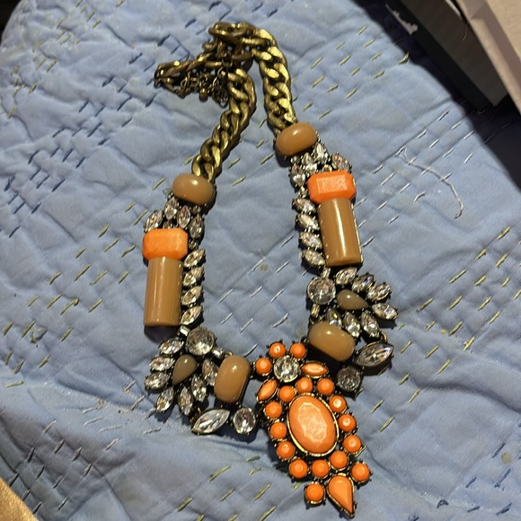 early 2000s vintage necklace of coral, pink and clear lucite and glass stones. - Picture 9 of 9